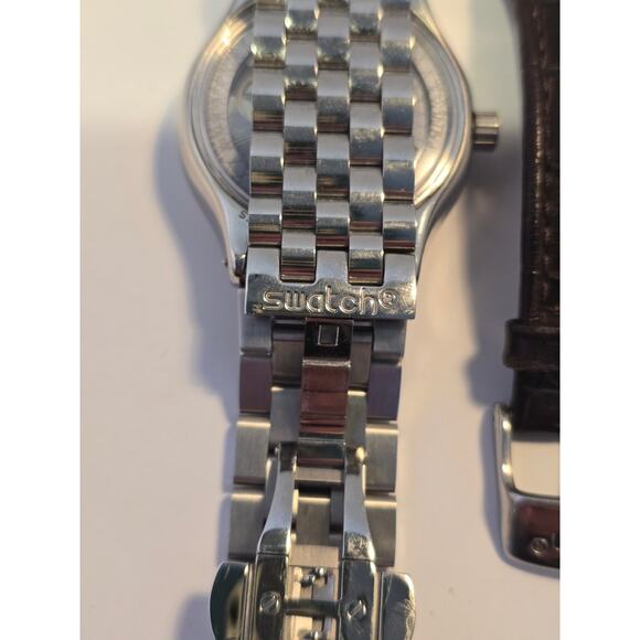 Swatch Sistem51 Irony Automatic Blue Dial 42mm OEM Bracelet + OEM Leather Strap main image 5